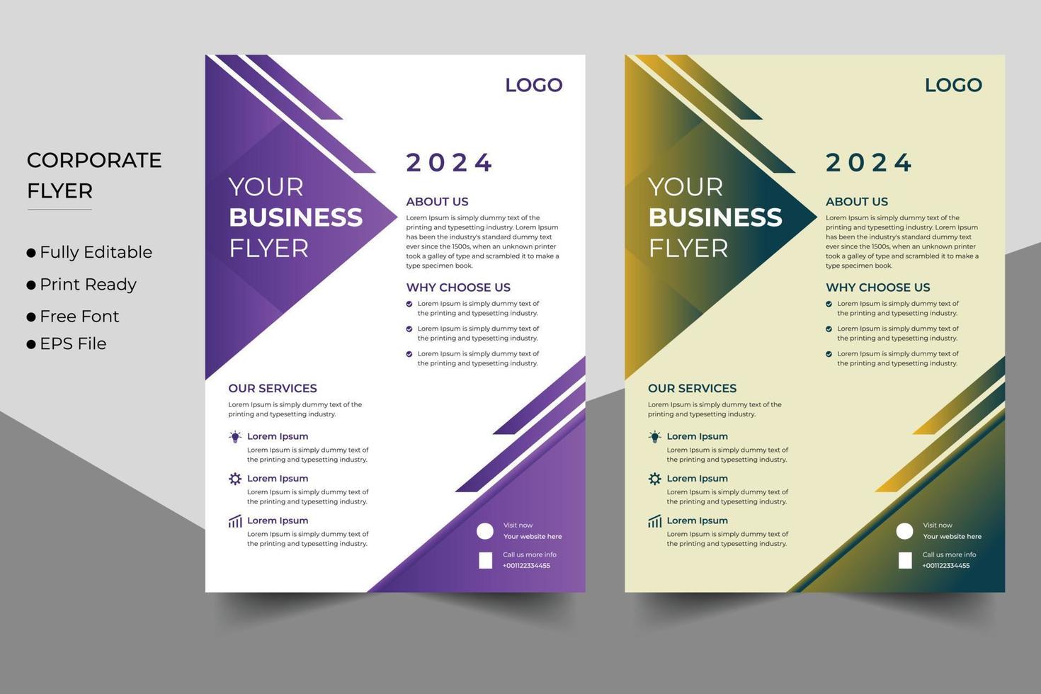 Corporate business flyer design and brochure cover template vector