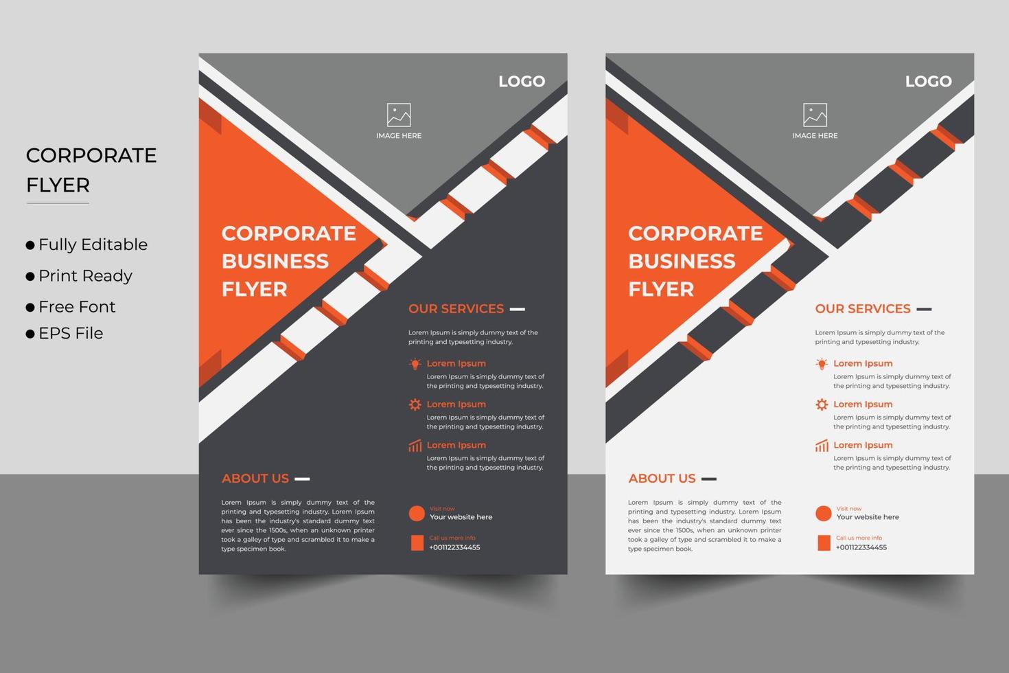 Corporate business flyer design and brochure cover template vector