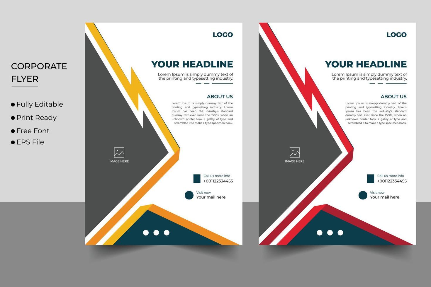 Corporate business flyer design and brochure cover template vector