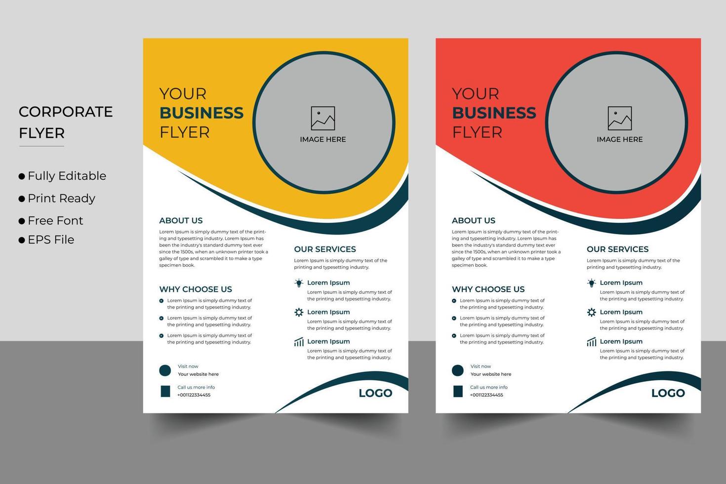 Corporate business flyer design and brochure cover template vector