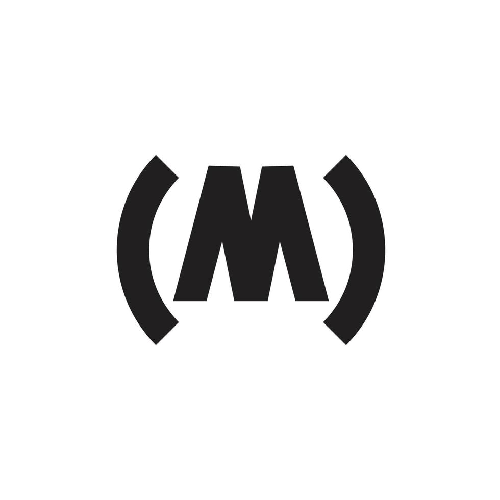 letter m parenthesis design logo vector