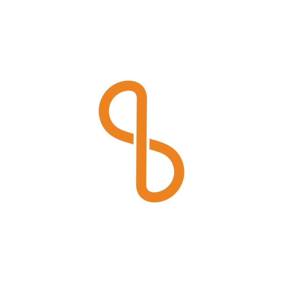 letter qb infinity line simple geometric linear design logo vector