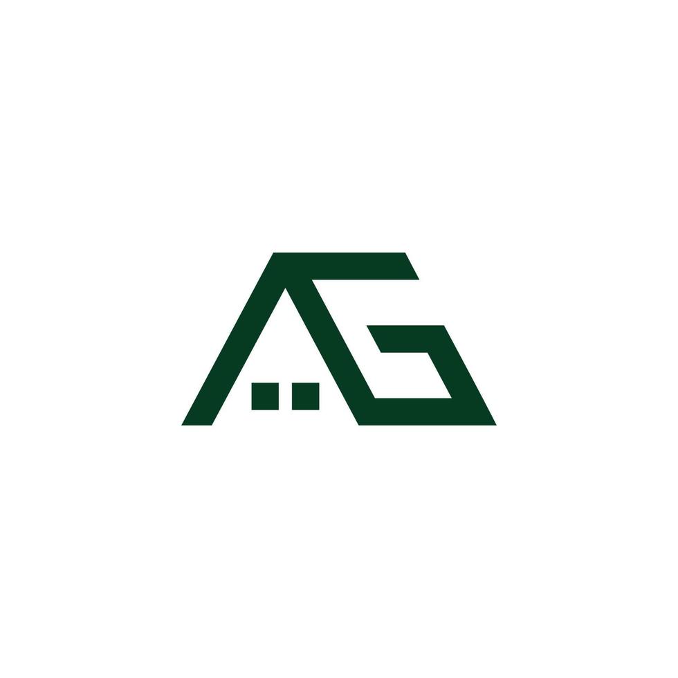 vector de logotipo de línea simple de casa de letra g