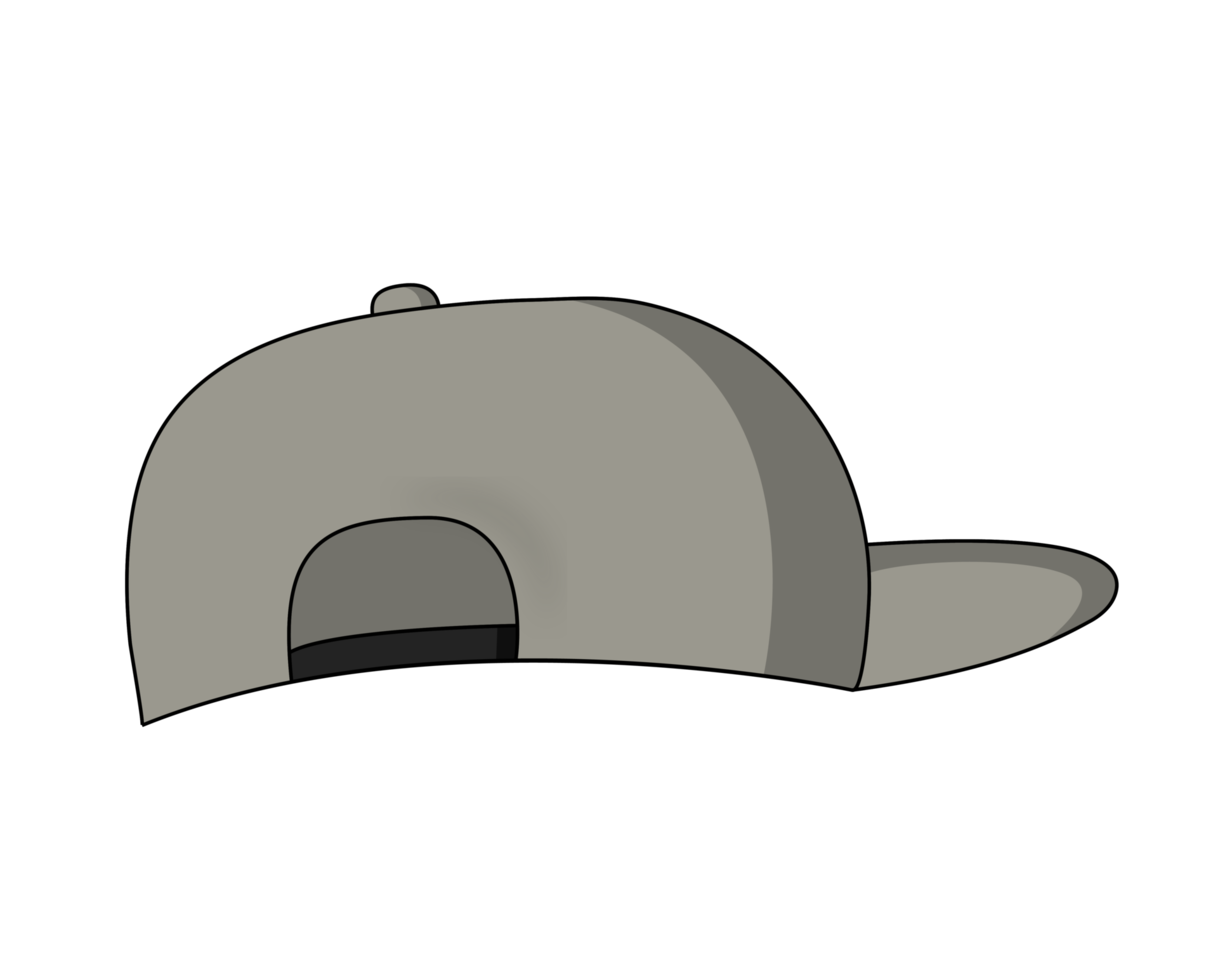 graue Kappe tragen Hip-Hop-Hut-Rückansicht png
