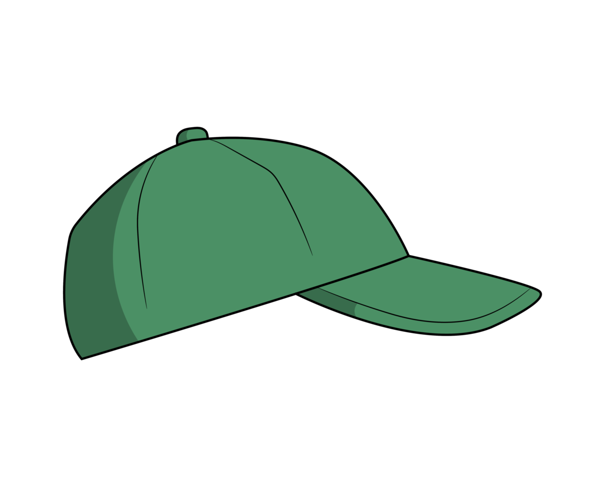 Green Cap wear Baseball Hat side view png