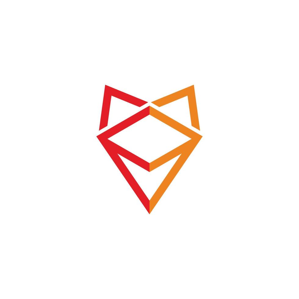 vector de logotipo colorido de polígono de cabeza de zorro abstracto