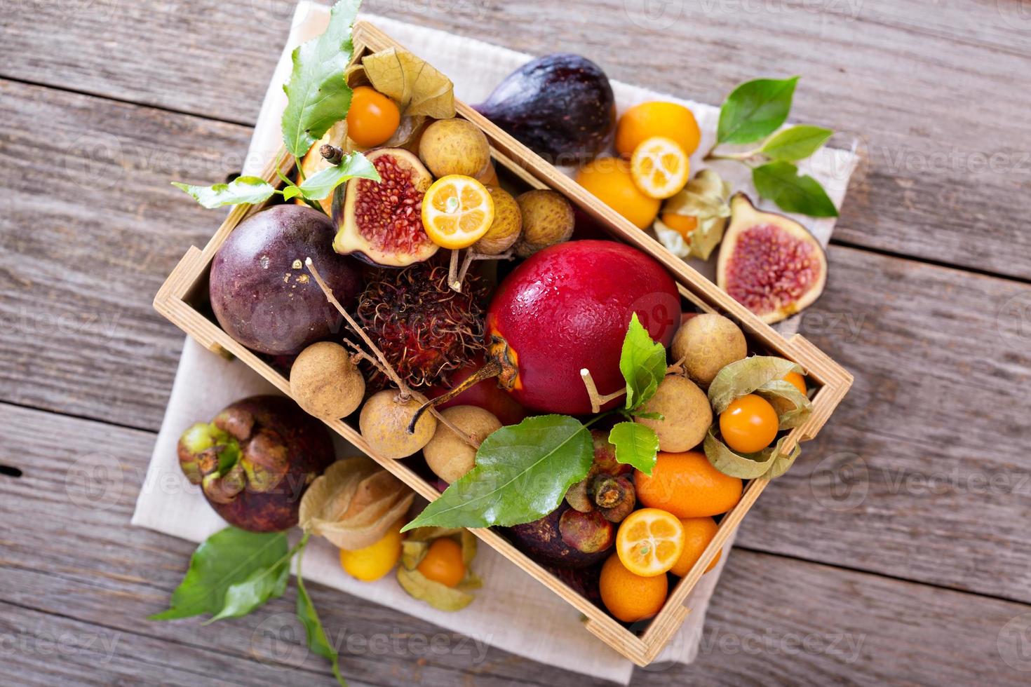 Exotic fruits in a crate photo