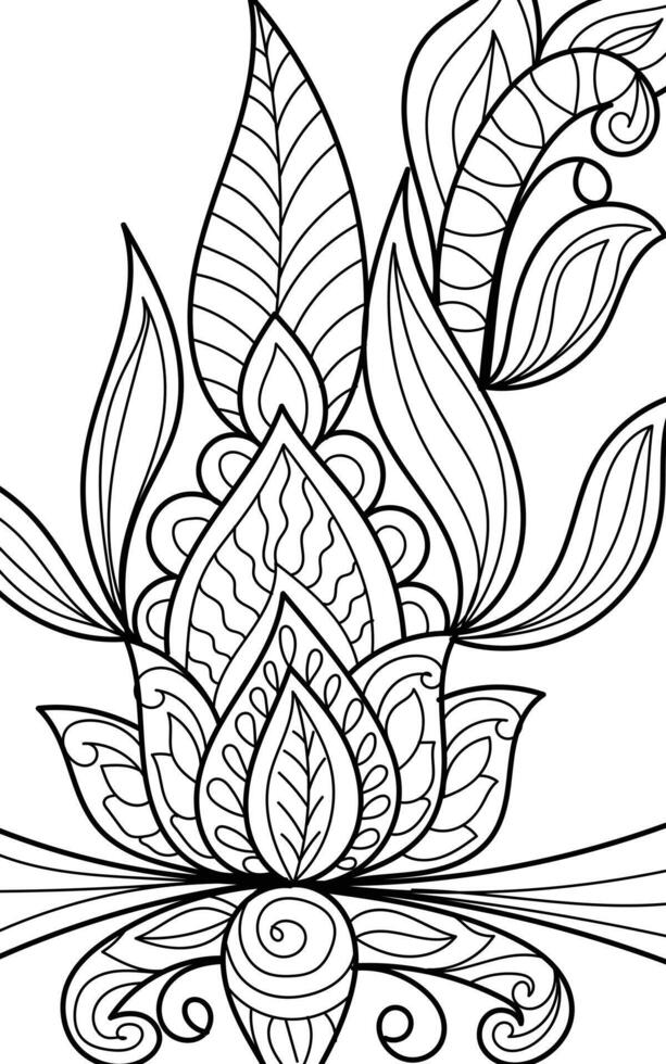 Decorative henna design coloring book page vector illustration 15694230 ...