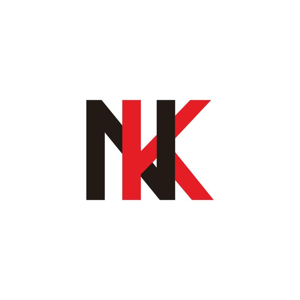 letter nk linked colorful logo vector