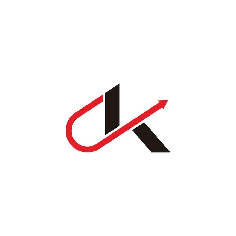letter ck loop arrow motion fast geometric logo vector