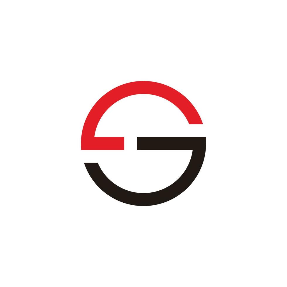 letter sg simple geometric round circle logo vector
