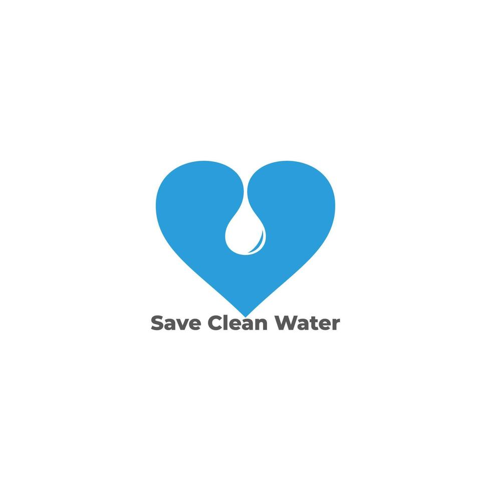 love save fresh water symbol vector