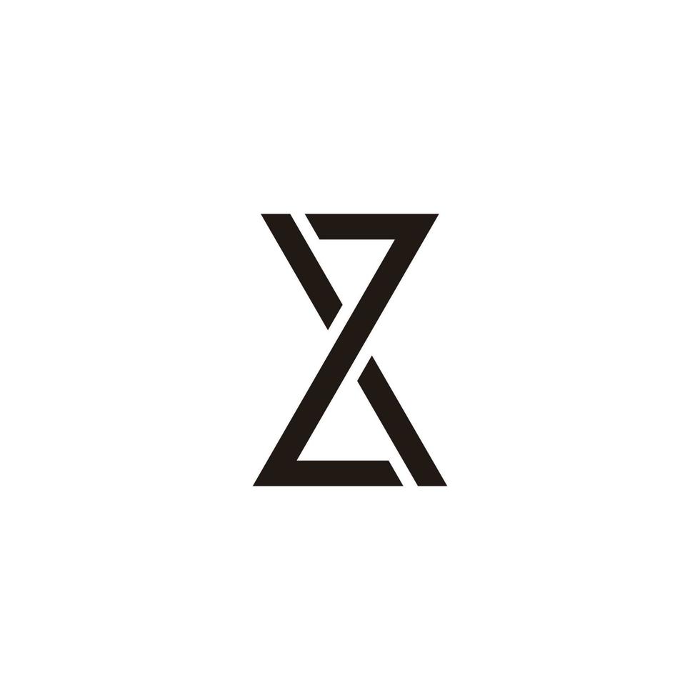 letter xz simple link line geometric logo vector
