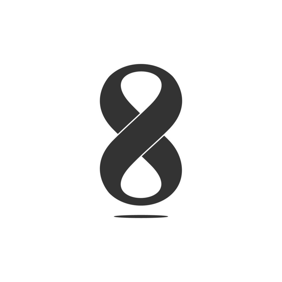 number 8 infinity curves overlapping design symbol logo vector