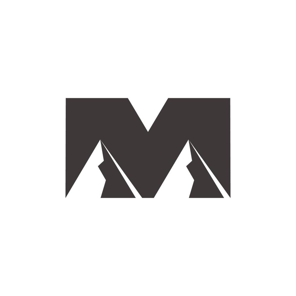 letter m mountain symbol flat geometric logo vector