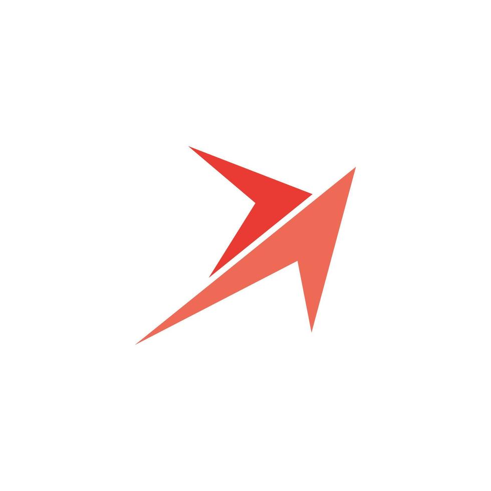 red gradient arrow swoosh geometric logo vector