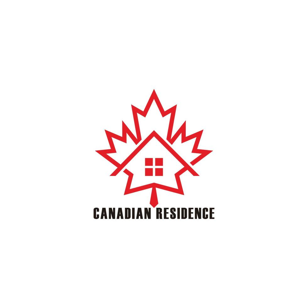 canadian residence house symbol logo vector