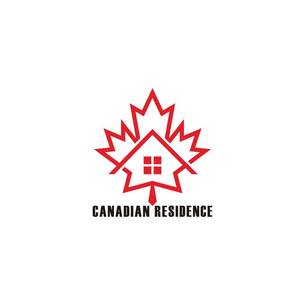 vector de logotipo de símbolo de casa de residencia canadiense