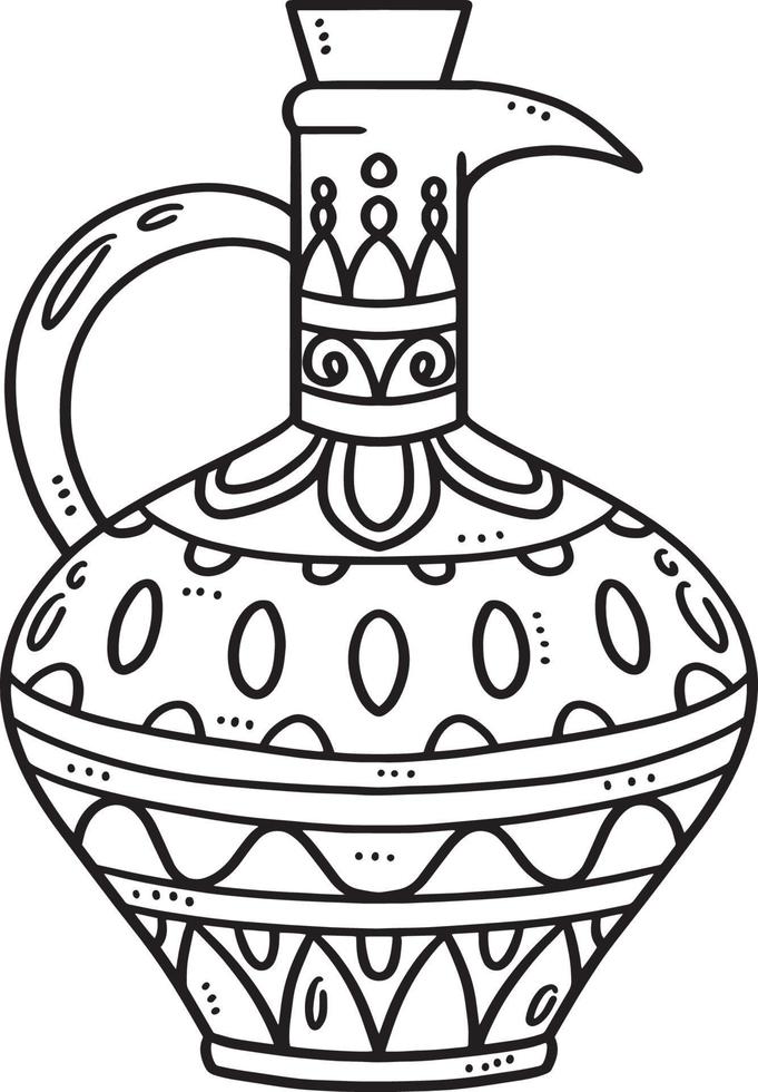 Greek Vase Isolated Coloring Page for Kids vector