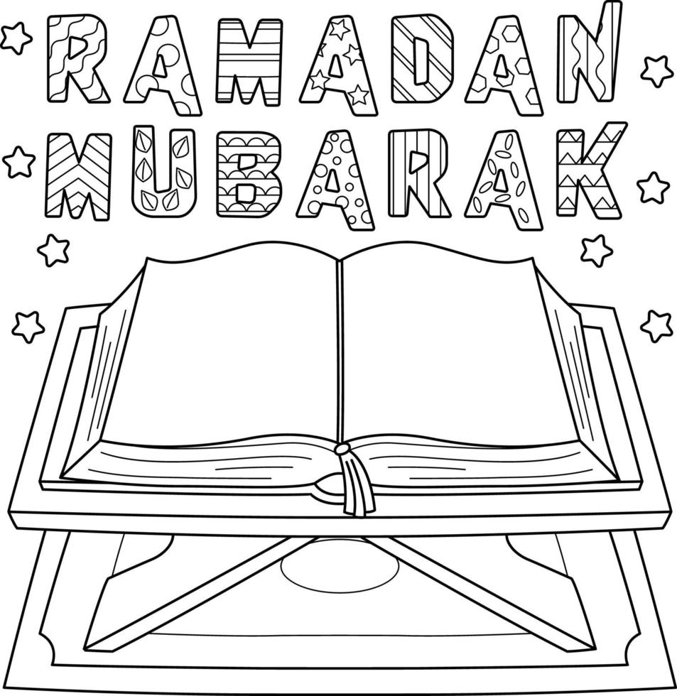 Ramadan Quran Coloring Page for Kids vector