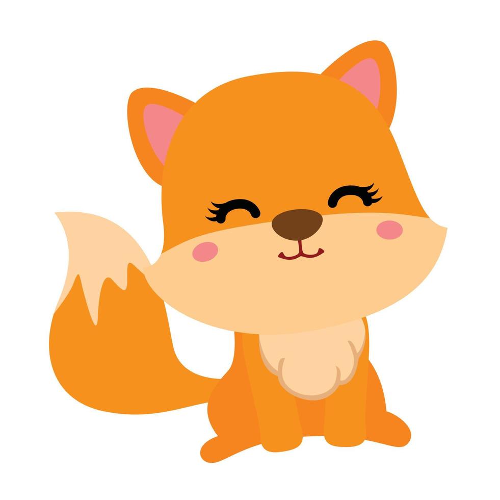 Cute Fox Animal Cartoon Illustration Vector Clipart