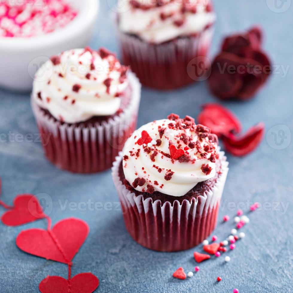 Red velvet cupcakes for Valentines day photo