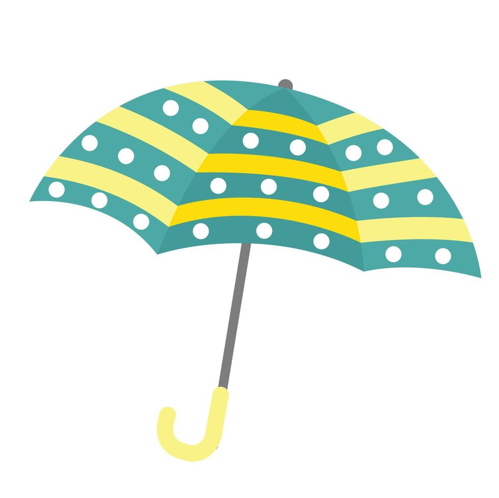 Polkadot Umbrela Rainy Day Illustration Vector Clipart