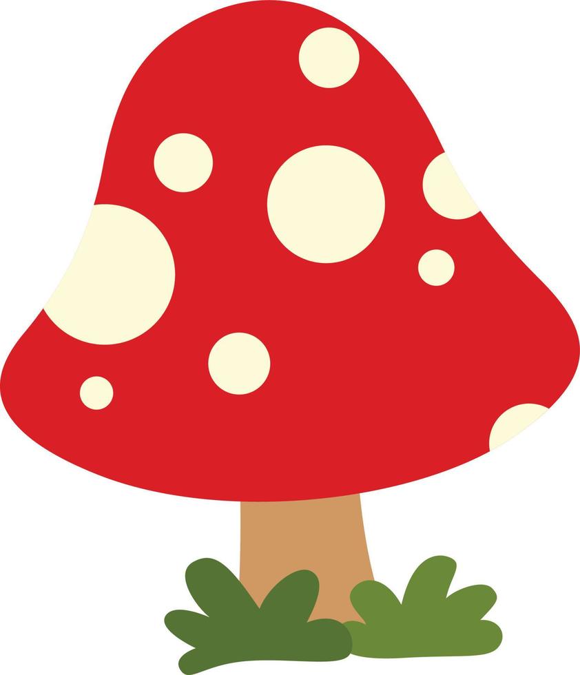 Cute Red Garden Mushrooms House Illustration Vector Clipart