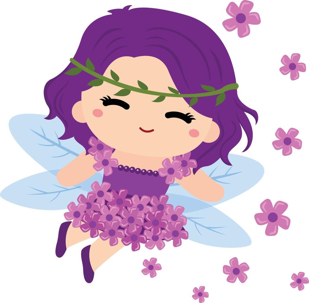 Cute Garden Fairies Fantasy Illustration Vector Clipart