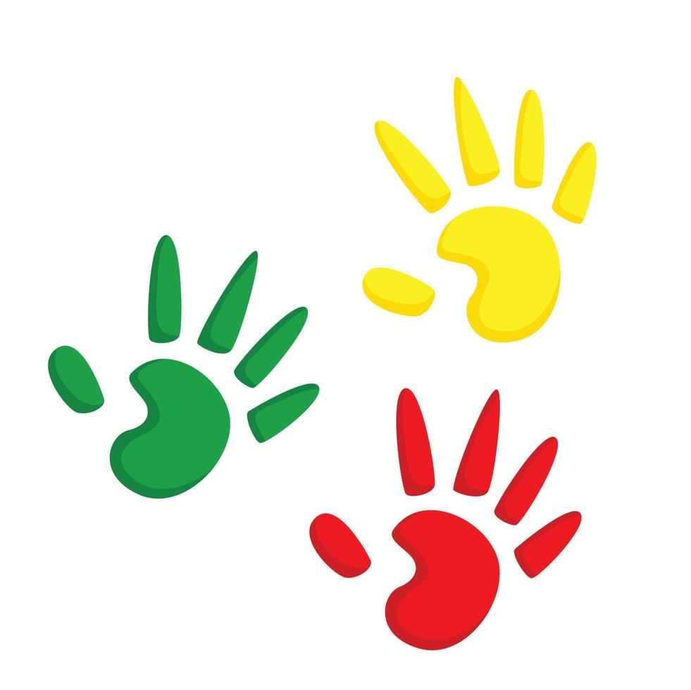 Colorful Handprints Painting Illustration Vector Clipart