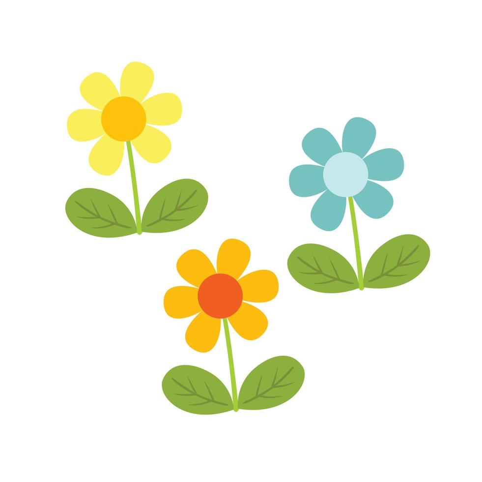 Colorful Flowers Illustration Vector Clipart 15694551 Vector Art at ...