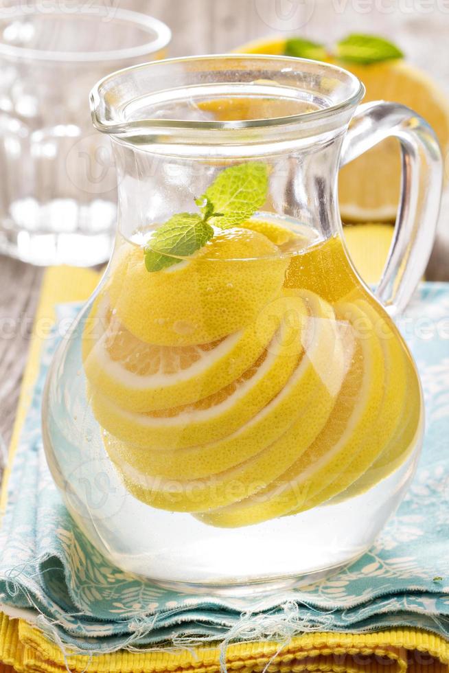 Lemonade with mint and lemon photo