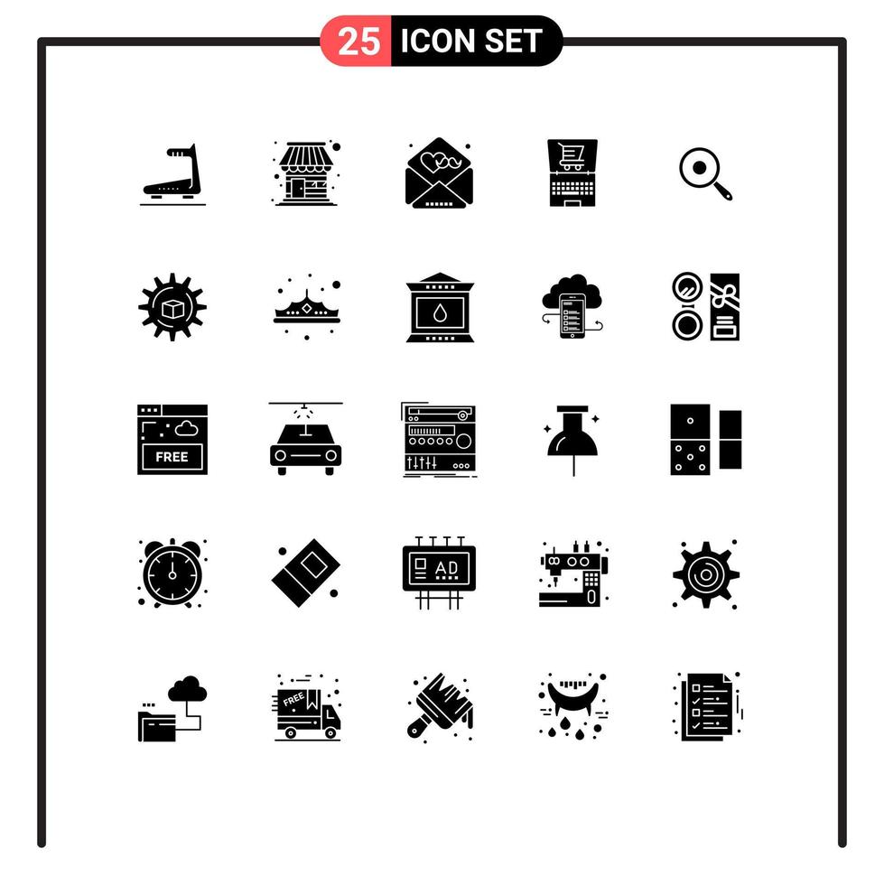 Set of 25 Modern UI Icons Symbols Signs for frying shopping day ecommerce online Editable Vector Design Elements