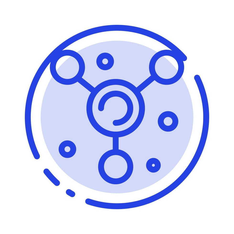 Atom Molecule Science Blue Dotted Line Line Icon vector