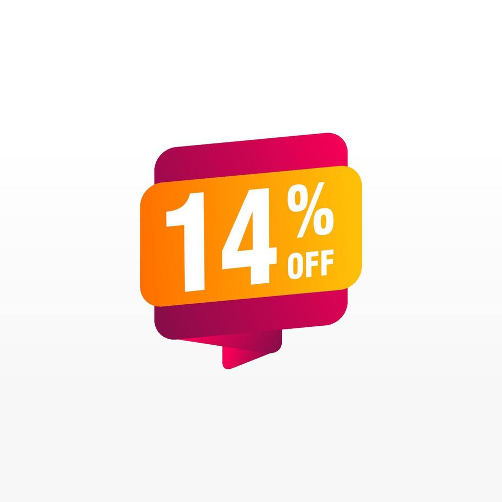 14 discount, Sales Vector badges for Labels, , Stickers, Banners, Tags, Web Stickers, New offer. Discount origami sign banner.