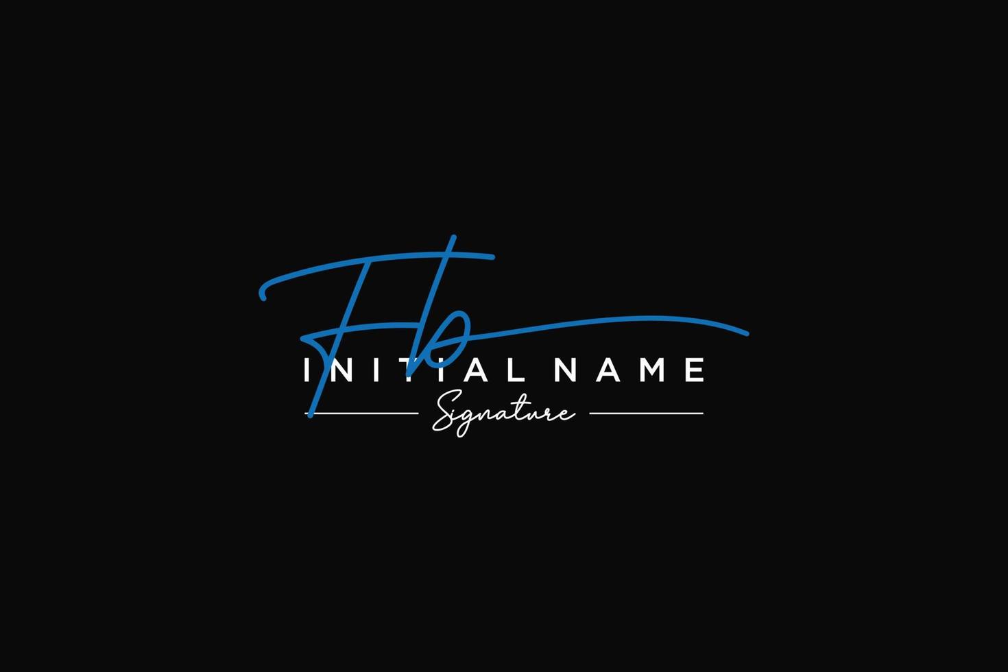 Initial FB signature logo template vector. Hand drawn Calligraphy lettering Vector illustration.