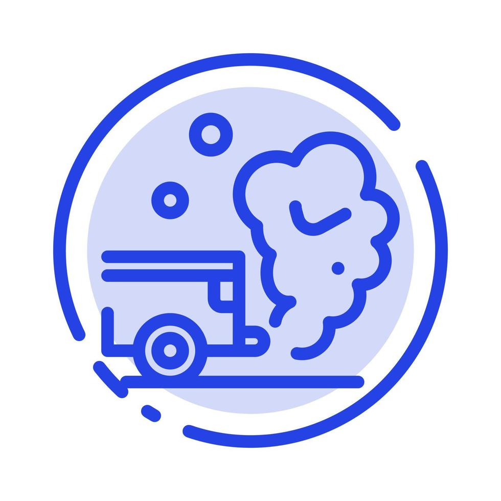 Air Car Gas Pollution Smoke Blue Dotted Line Line Icon vector