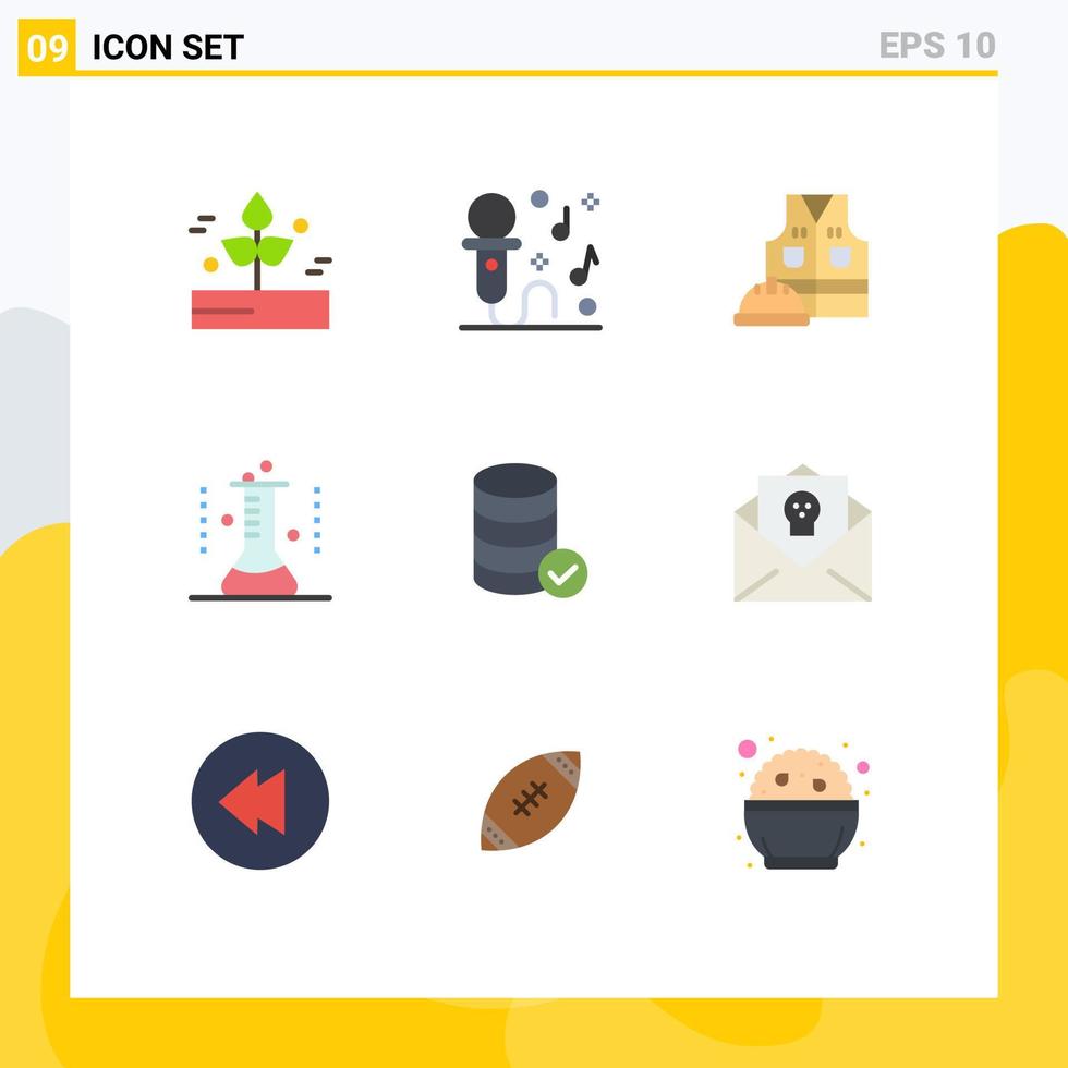 9 Universal Flat Colors Set for Web and Mobile Applications test tube lab flask party erlenmeyer flask labour Editable Vector Design Elements