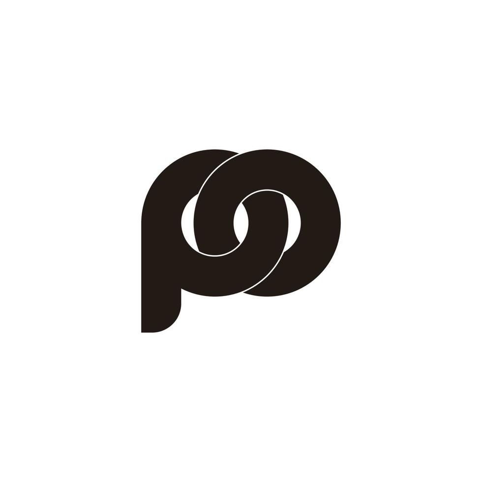 letter po overlapping flat geometric design symbol logo vector