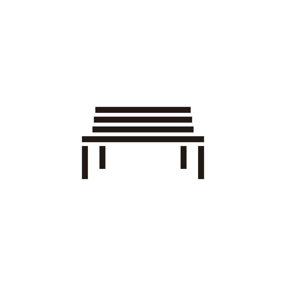 long bench simple geometric line simple logo vector