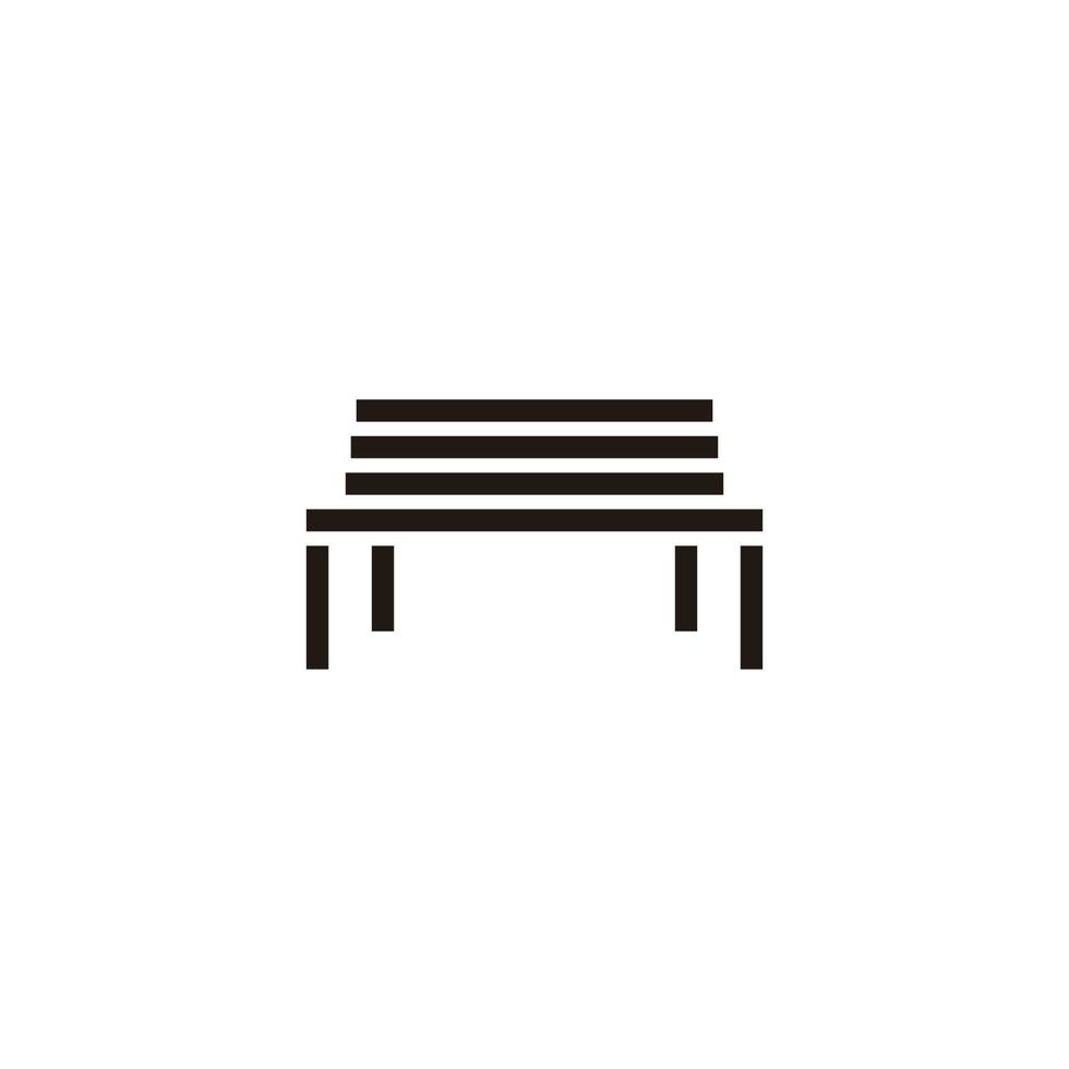 long bench simple geometric line simple logo vector