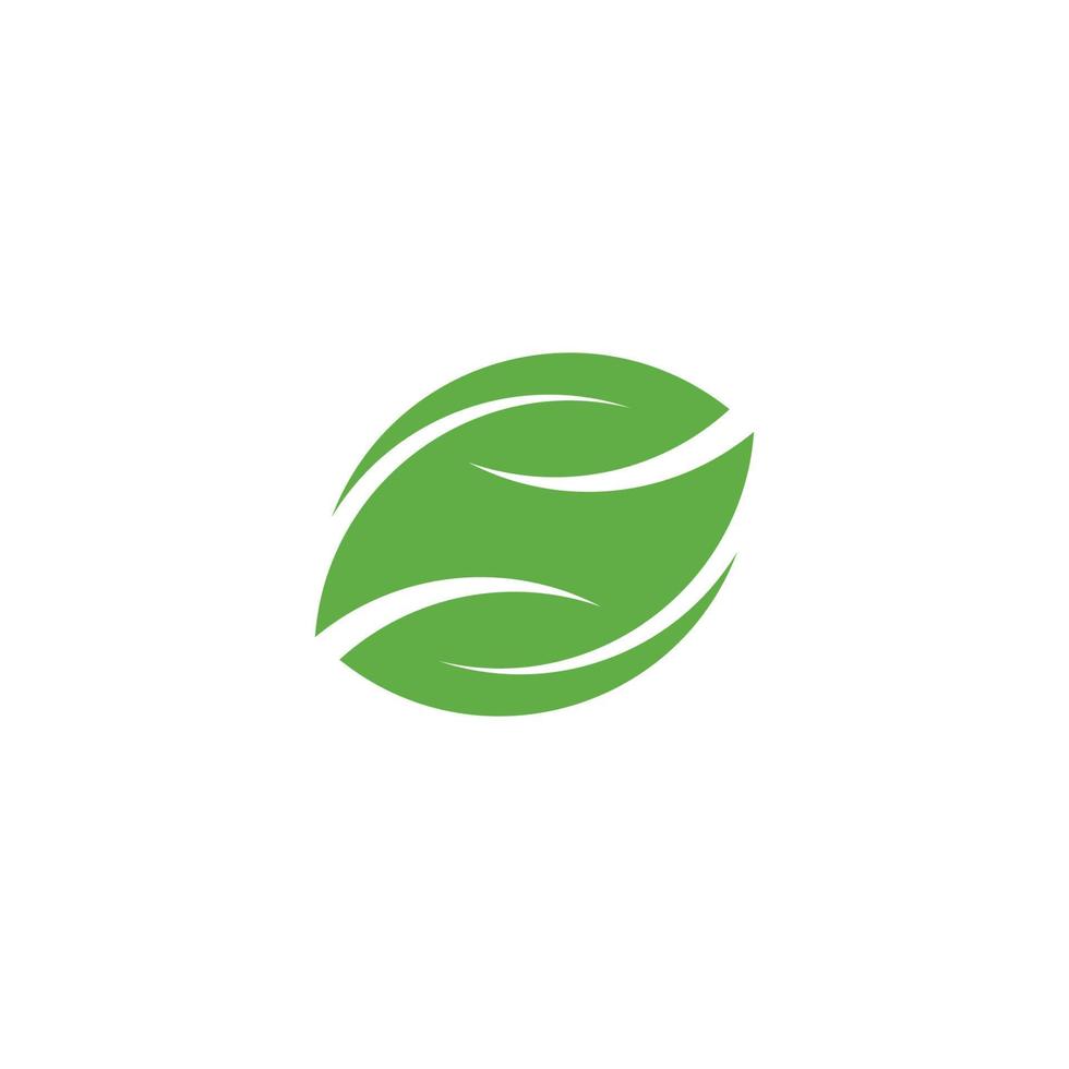 letter s green leaf clean geometric logo vector