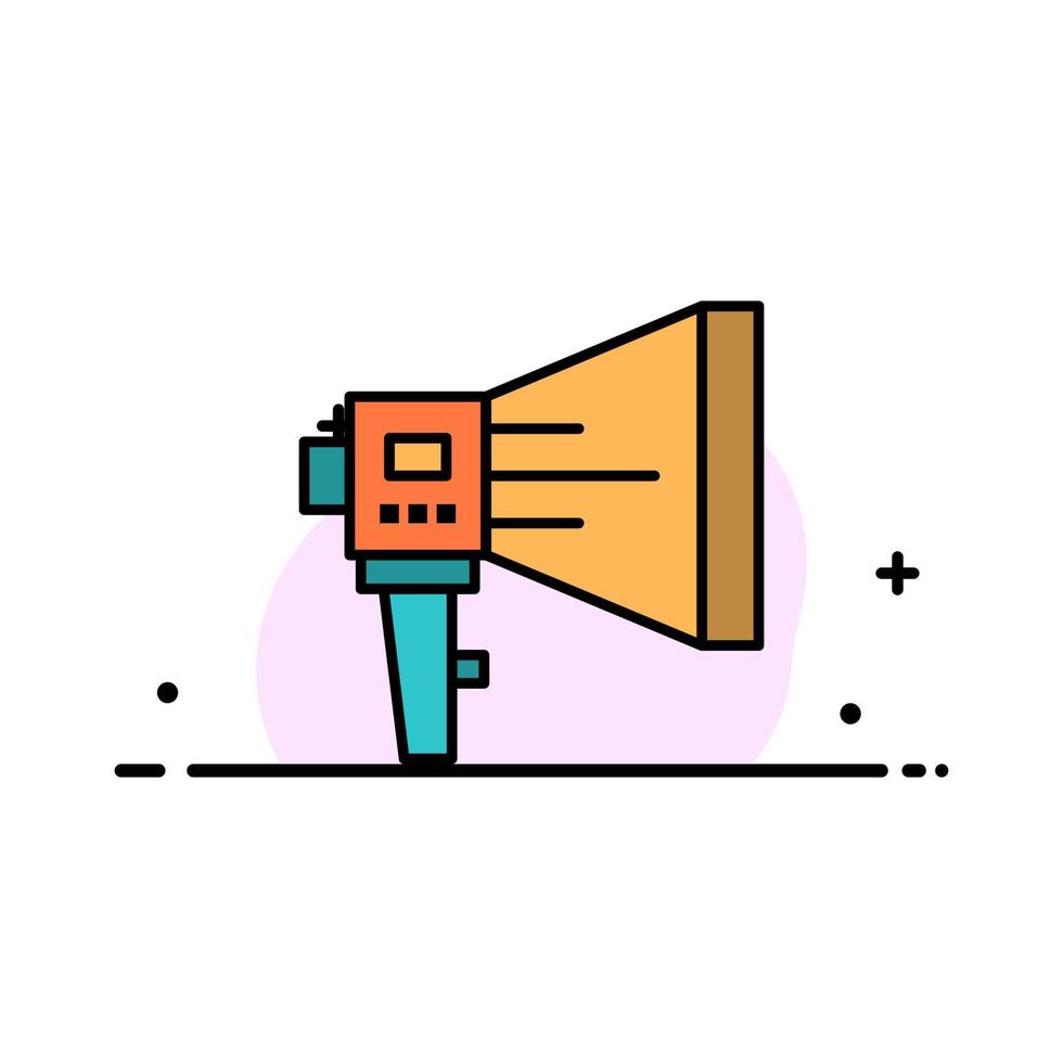 Announce Digital Loudspeaker Marketing Megaphone Speaker Tool  Business Flat Line Filled Icon Vector Banner Template
