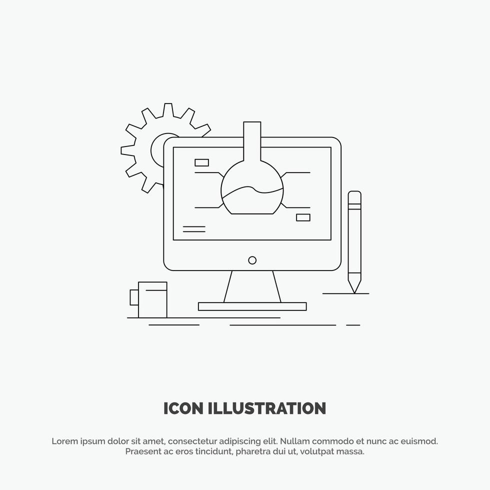 Chemical Experiment It Technology Line Icon Vector