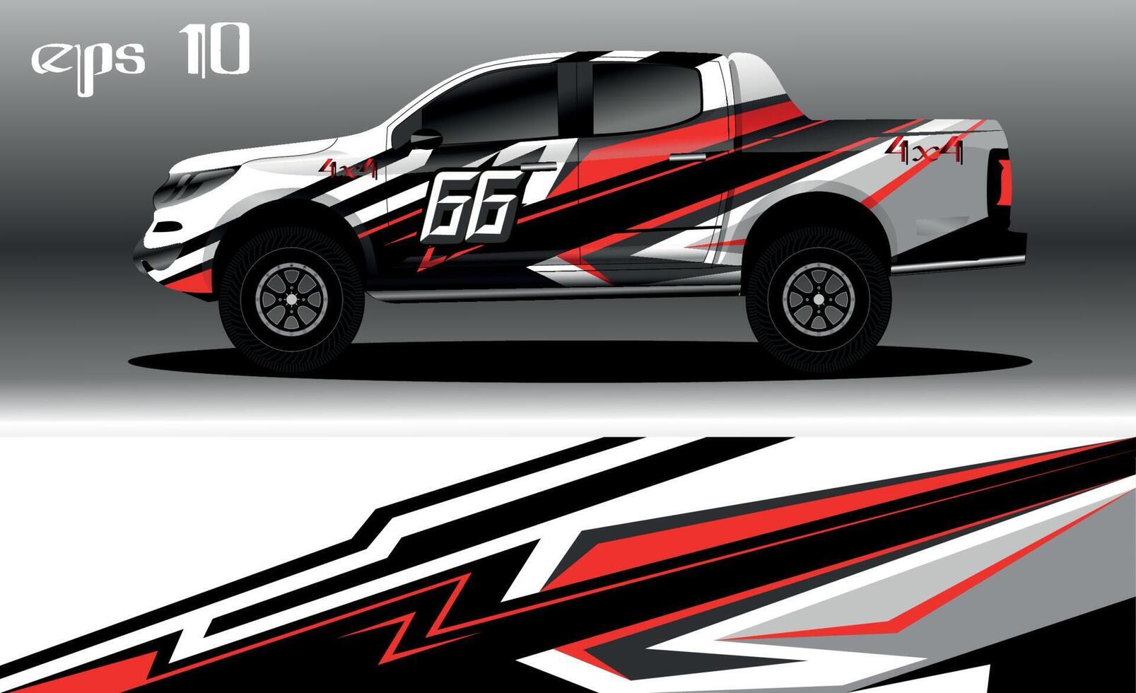 diseño de fondo abstracto para envoltura de camión de camión 4x4, rally, furgoneta, todoterreno y otros coches vector