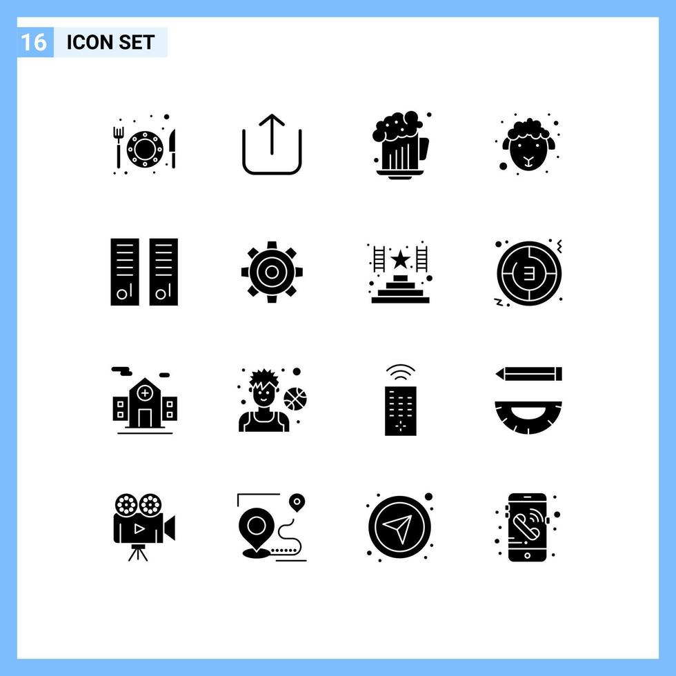 16 Creative Icons Modern Signs and Symbols of school lockers birthday gym locker lamb Editable Vector Design Elements