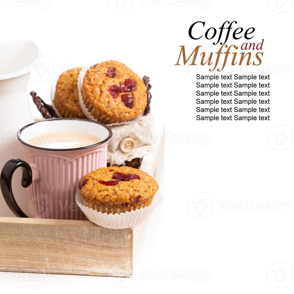 Muffins with coffee for breakfast photo