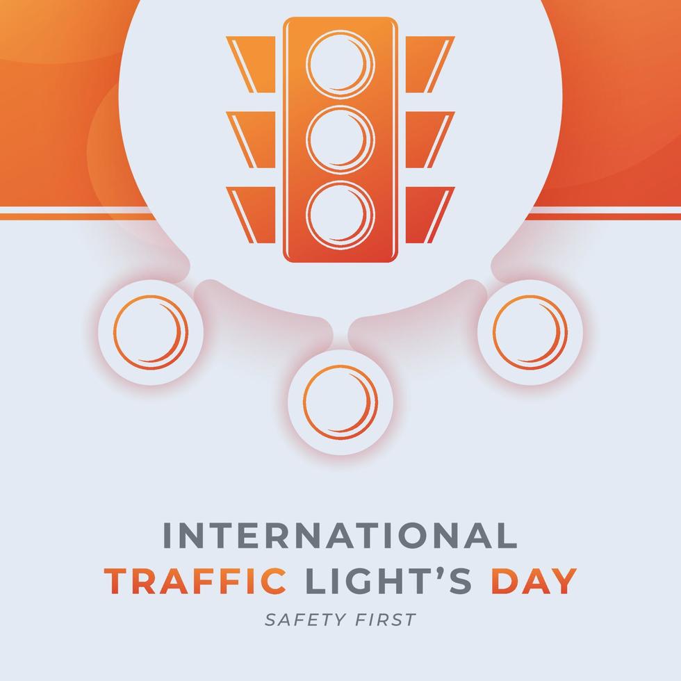 Happy International Traffic Light's Day August Celebration Vector Design Illustration. Template for Background, Poster, Banner, Advertising, Greeting Card or Print Design Element