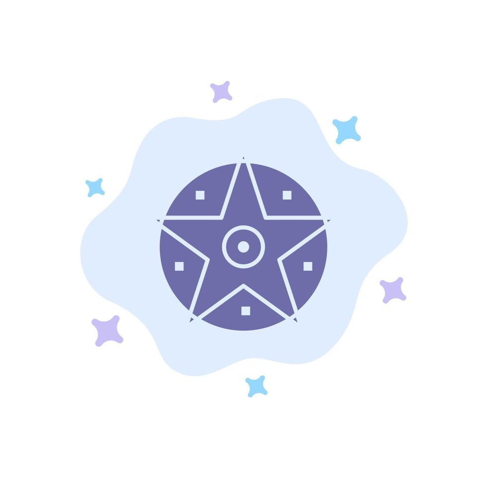 Pentacle Satanic Project Star Blue Icon on Abstract Cloud Background vector