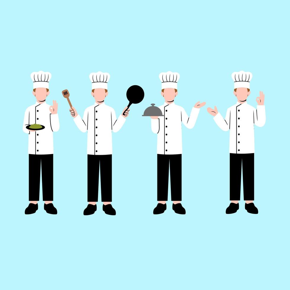 conjunto de personajes de chef masculino vector